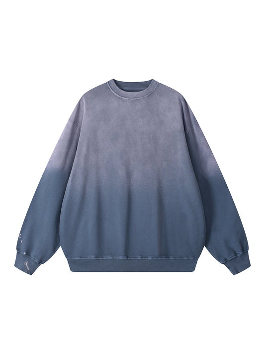 Effortless Athleisure Pure Cotton Handcrafted Monkey Wash Drop-Shoulder Sweatshirt